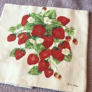 Strawberries Flour Sack Designer Kitchen Towel NWT